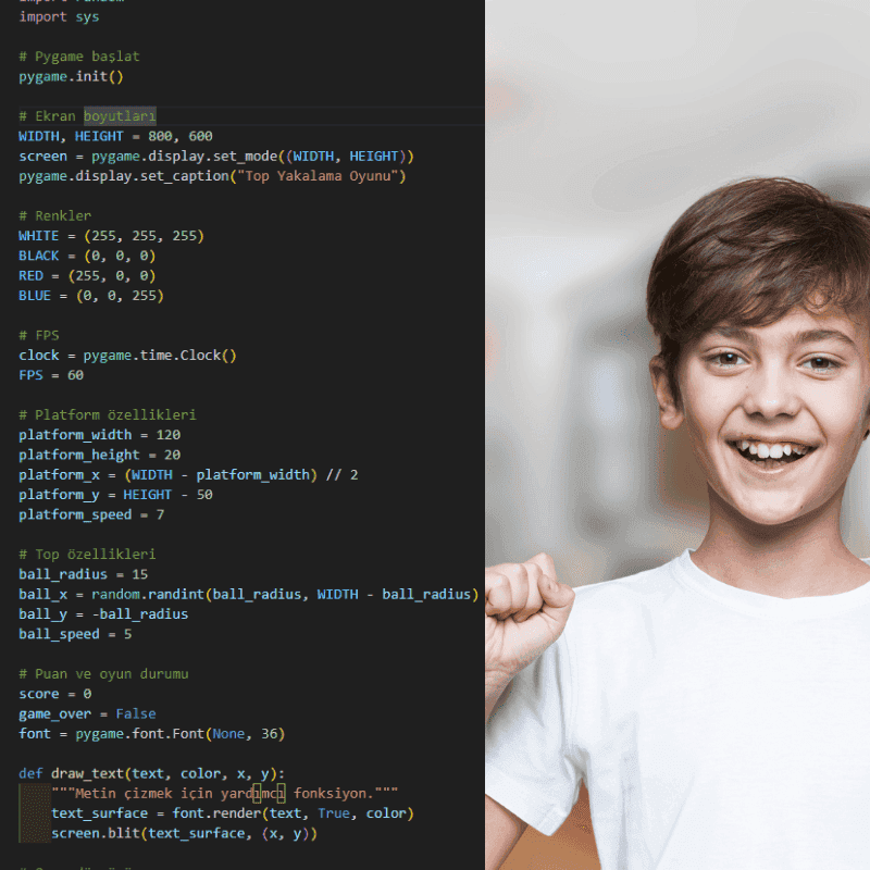 Çocuklar için kodlama eğitimi - Python programlama öğrenen çocuk