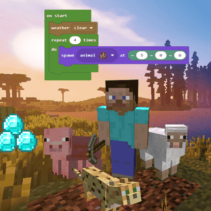 Minecraft Education ile kodlama - 8-12 yaş çocuklar için blok tabanlı programlama